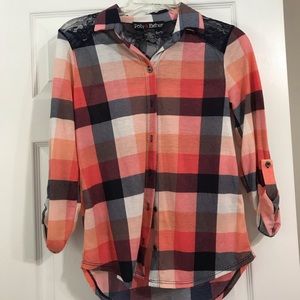 Button down plaid shirt